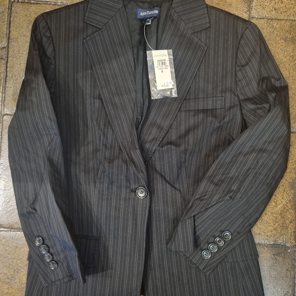 Ann Taylor Black and Gray Classic Suit Blazer